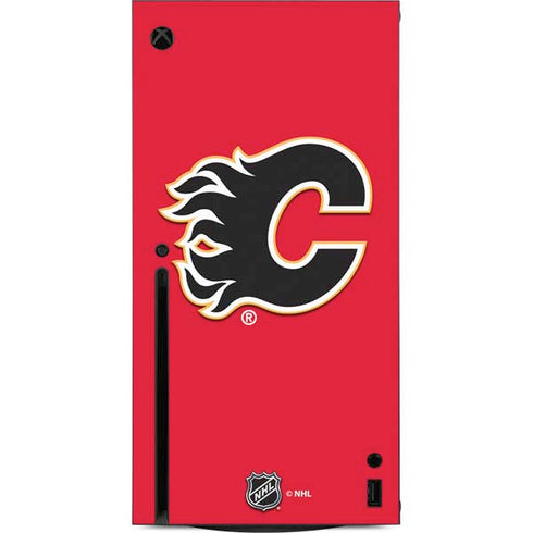 NHL Calgary Flames Solid Background Xbox Series X Console Skin