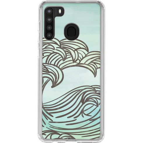 California Big Wave Galaxy A21 Clear Case