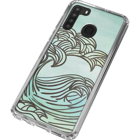 California Big Wave Galaxy A21 Clear Case
