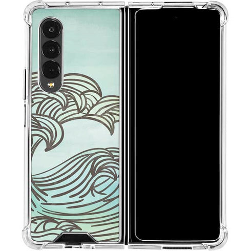 California Big Wave Galaxy Z Fold4 5G Clear Case