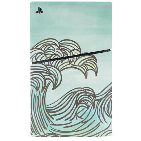 California Big Wave PS5 Slim Disk Bundle Skin