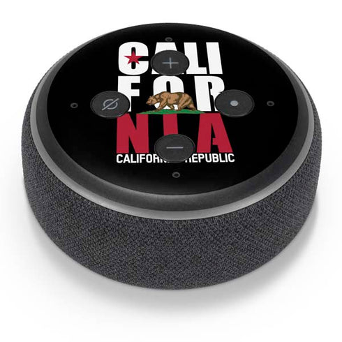 California Black Block Amazon Echo Dot Skin