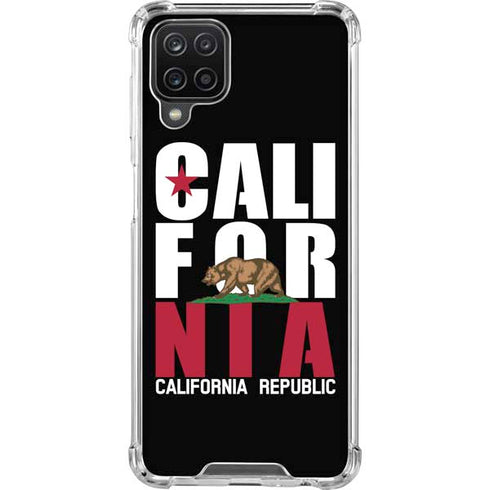 California Black Block Galaxy A12 Clear Case