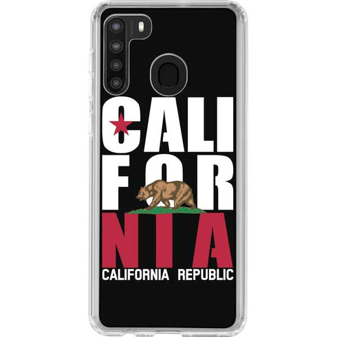 California Black Block Galaxy A21 Clear Case