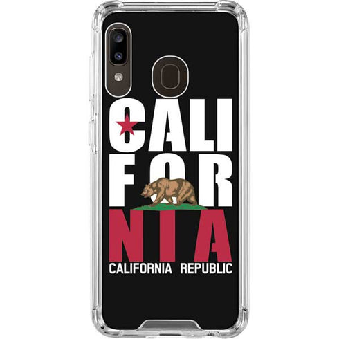 California Black Block Galaxy A30 Clear Case