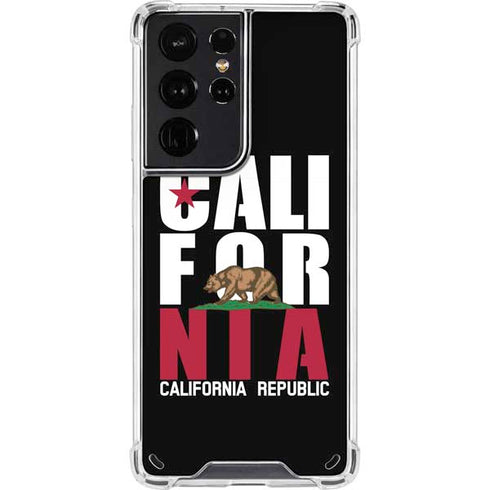 California Black Block Galaxy S21 Ultra 5G Clear Case