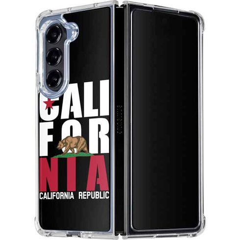 California Black Block Galaxy Z Fold5 5G Clear Case
