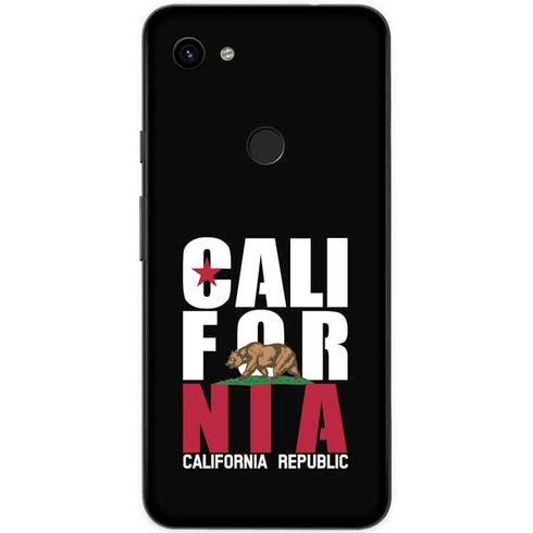 California Black Block Google Pixel 3a Skin