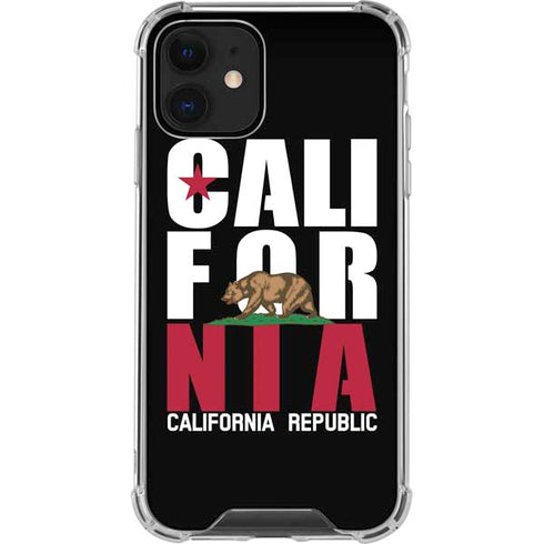California Black Block iPhone 12 Clear Case