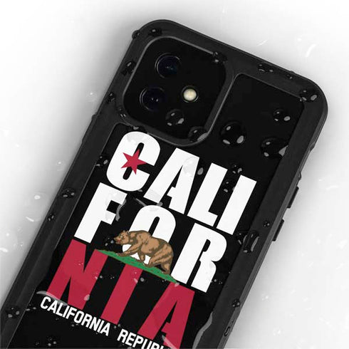 California Black Block iPhone 12 Mini Waterproof Case