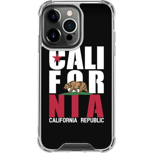 California Black Block iPhone 15 Pro Clear Case