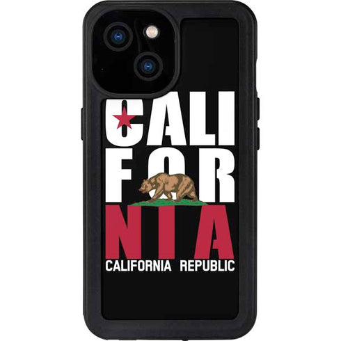 California Black Block iPhone 15 Waterproof Case