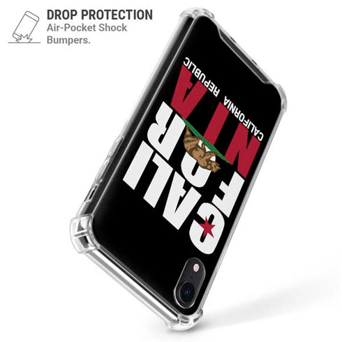 California Black Block iPhone XR Clear Case