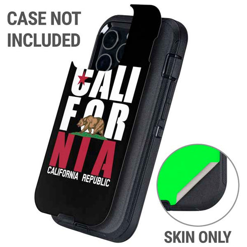 California Black Block Otterbox Defender iPhone Skin
