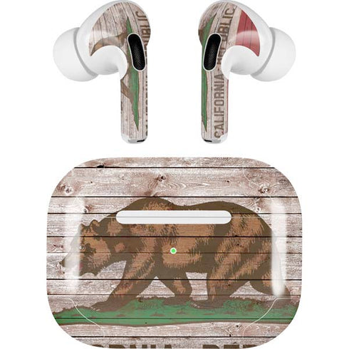 California Flag Dark Wood AirPods Pro 2nd Gen Skin