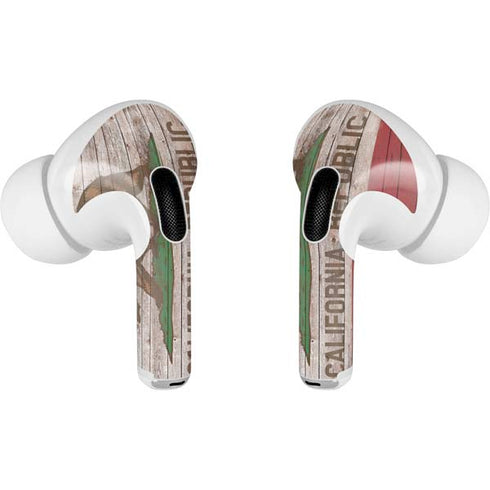 California Flag Dark Wood AirPods Pro 2nd Gen Skin