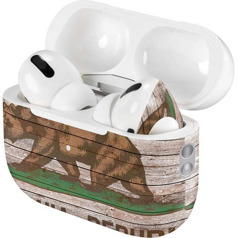 California Flag Dark Wood AirPods Pro 2nd Gen Skin