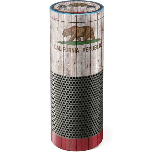 California Flag Dark Wood Amazon Echo Skin