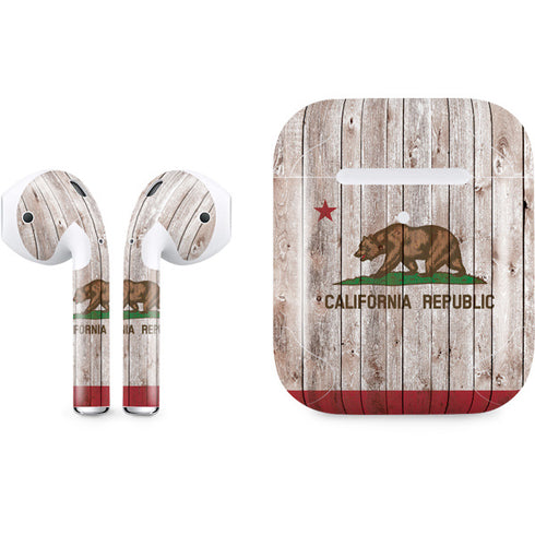 California Flag Dark Wood Apple AirPods 2 Skin