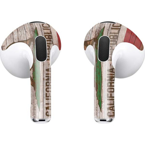 California Flag Dark Wood Apple AirPods (3rd Gen 2021) Skin