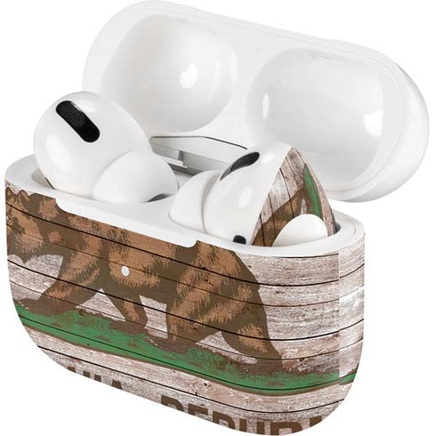 California Flag Dark Wood Apple AirPods Pro Skin