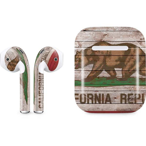 California Flag Dark Wood Apple AirPods Skin