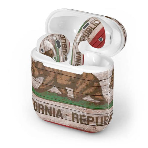 California Flag Dark Wood Apple AirPods Skin