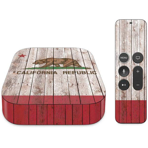 California Flag Dark Wood Apple TV Skin