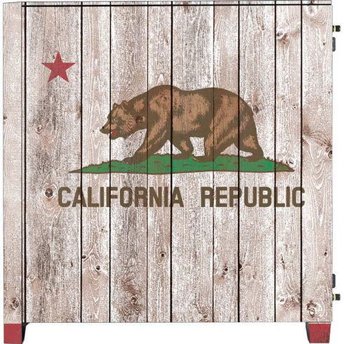 California Flag Dark Wood Corsair 4000D Tempered Glass Mid-Tower ATX Case Skin