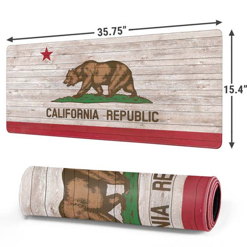 California Flag Dark Wood Gaming Mouse Pad