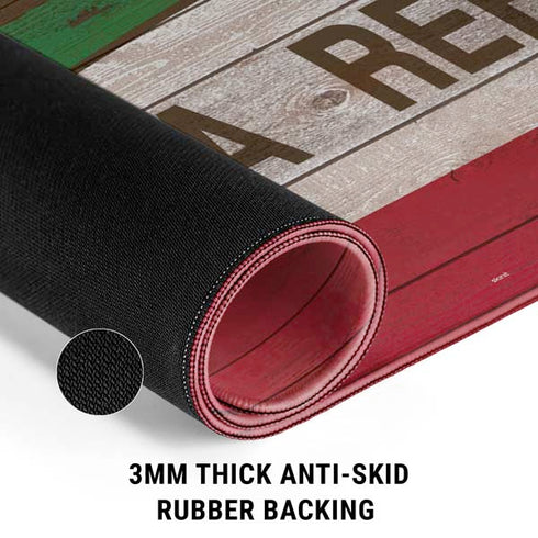 California Flag Dark Wood Gaming Mouse Pad