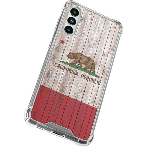 California Flag Dark Wood Galaxy A15 5G Clear Case