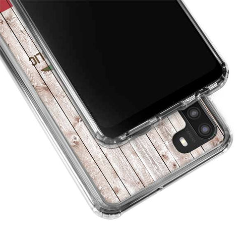 California Flag Dark Wood Galaxy A21 Clear Case