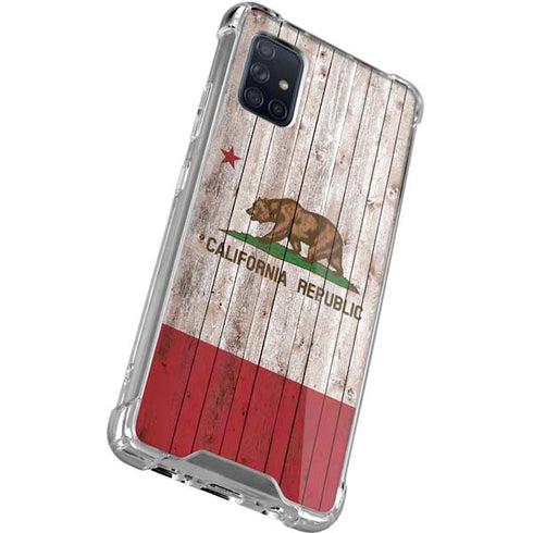 California Flag Dark Wood Galaxy A51 5G Clear Case