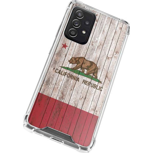 California Flag Dark Wood Galaxy A52 5G Clear Case