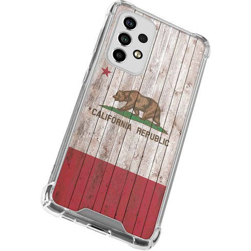 California Flag Dark Wood Galaxy A53 5G Clear Case