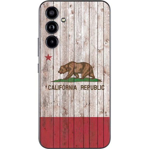 California Flag Dark Wood Galaxy A54 5G Skin