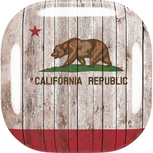 California Flag Dark Wood Galaxy Buds Live Skin