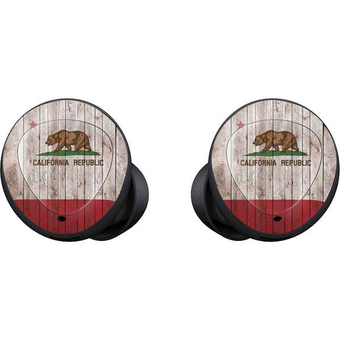 California Flag Dark Wood Galaxy Buds Skin