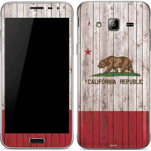 California Flag Dark Wood Galaxy J3 Skin