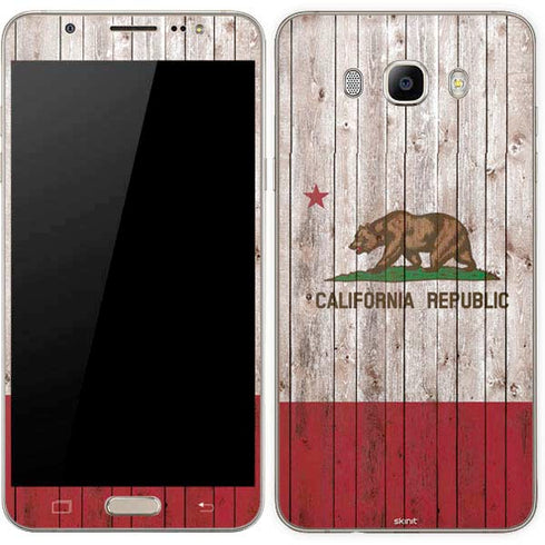 California Flag Dark Wood Galaxy J7 Skin