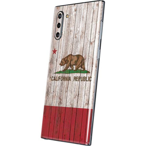 California Flag Dark Wood Galaxy Note 10 Skin