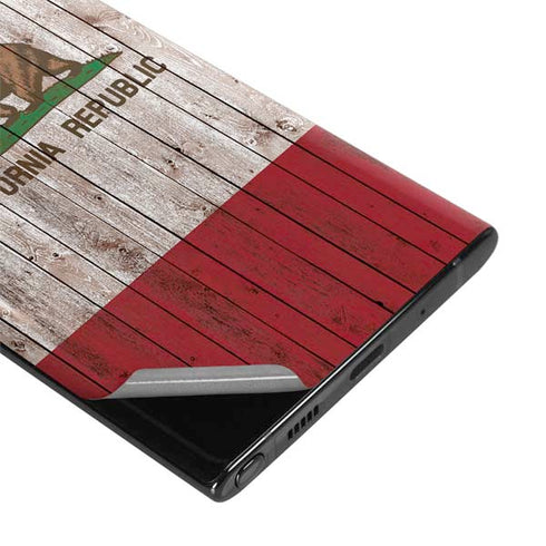 California Flag Dark Wood Galaxy Note 10 Skin