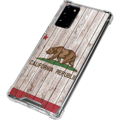 California Flag Dark Wood Galaxy Note20 5G Clear Case