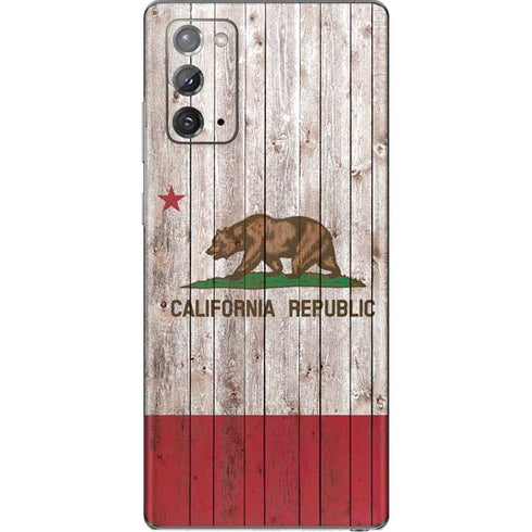 California Flag Dark Wood Galaxy Note20 5G Skin