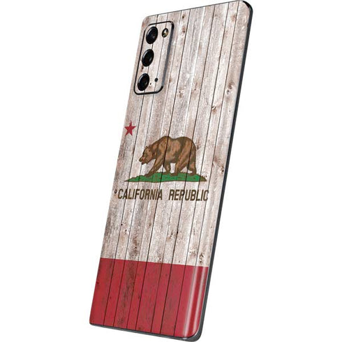 California Flag Dark Wood Galaxy Note20 5G Skin