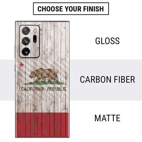 California Flag Dark Wood Galaxy Note20 Ultra 5G Skin
