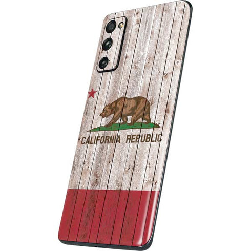 California Flag Dark Wood Galaxy S20 Fan Edition Skin