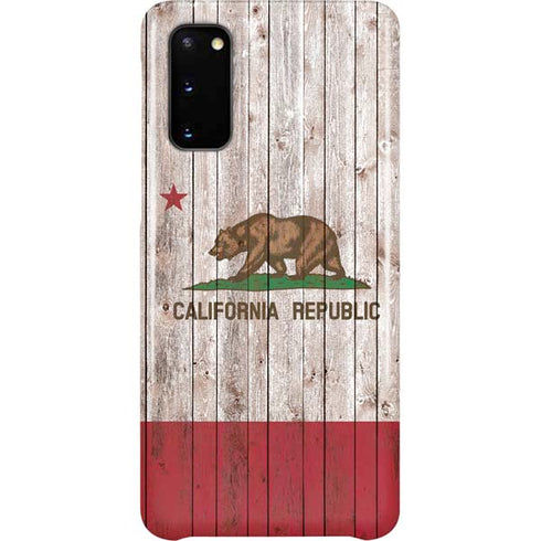 California Flag Dark Wood Galaxy S20 Lite Case