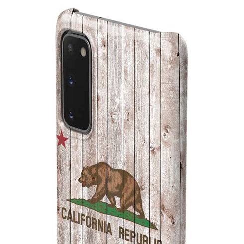 California Flag Dark Wood Galaxy S20 Lite Case